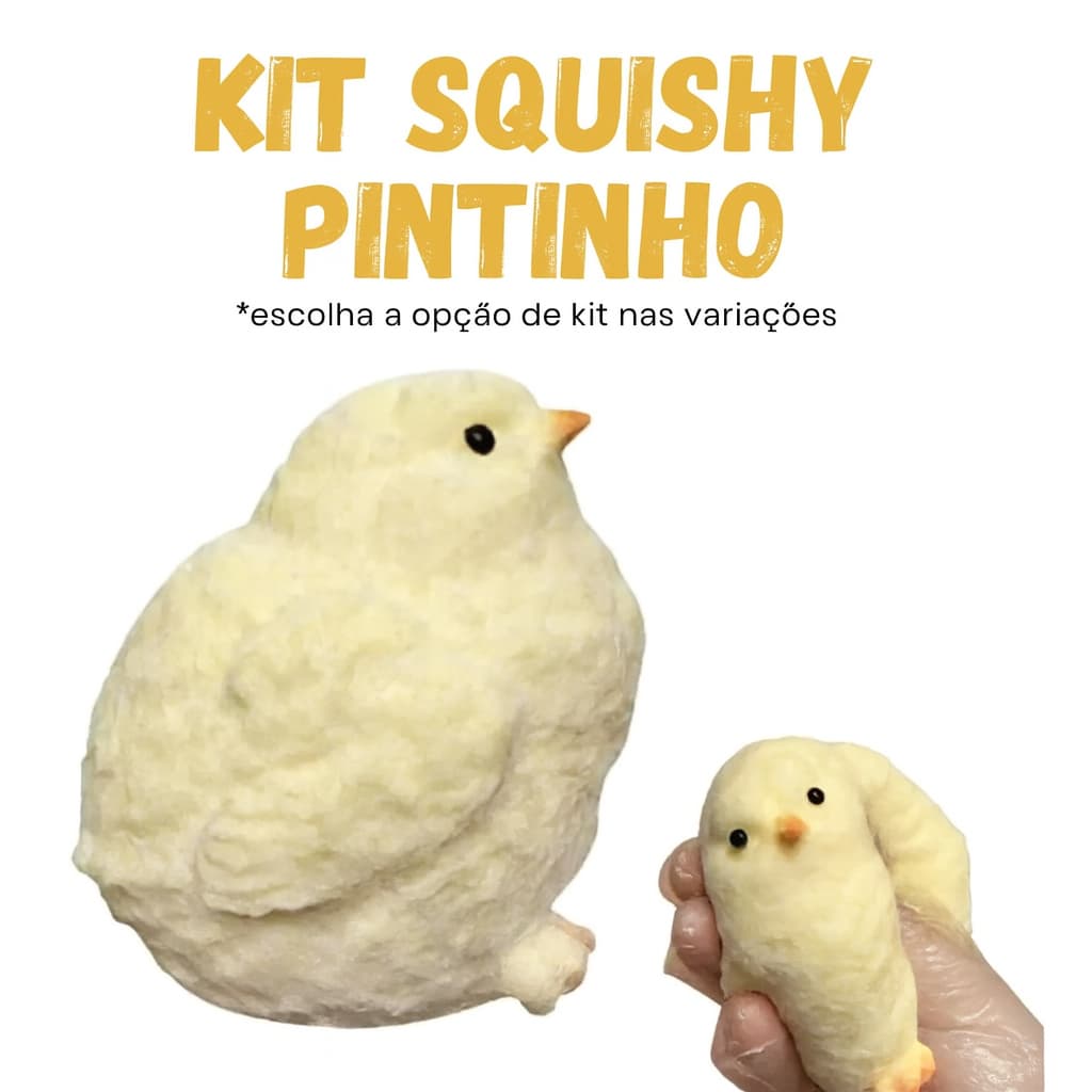 Kit 2 Taba Squishy Pintinho Brinquedo Anti Estresse Sensorial Fofo Macio de Apertar