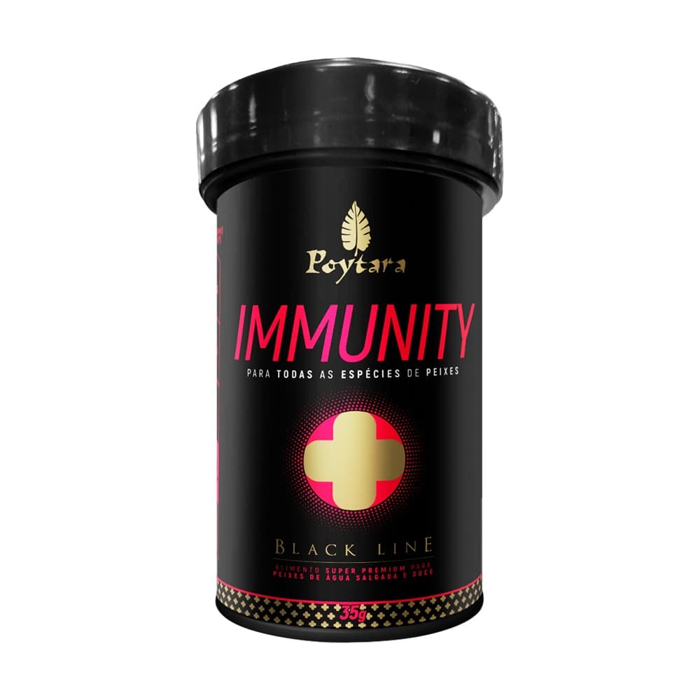 Poytara Black Line Immunity 35g Ração Peixes Melhora a Saúde