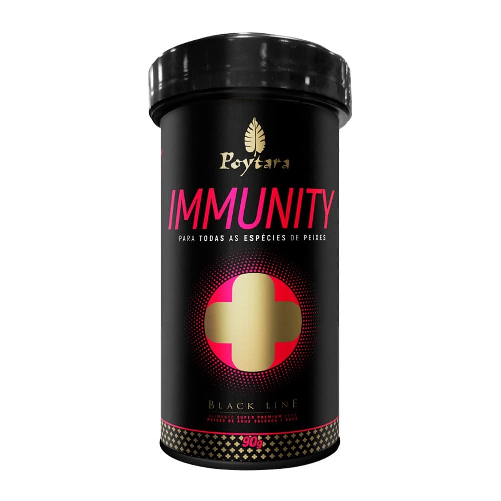 Poytara Black Line Immunity 90g Ração Peixes Melhora a Saúde