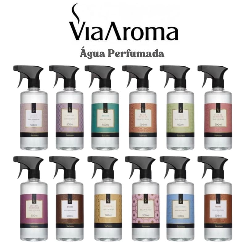 Agua Perfumada Aromatizador de Ambiente e Home Spray para Tecidos e Roupas Via Aroma