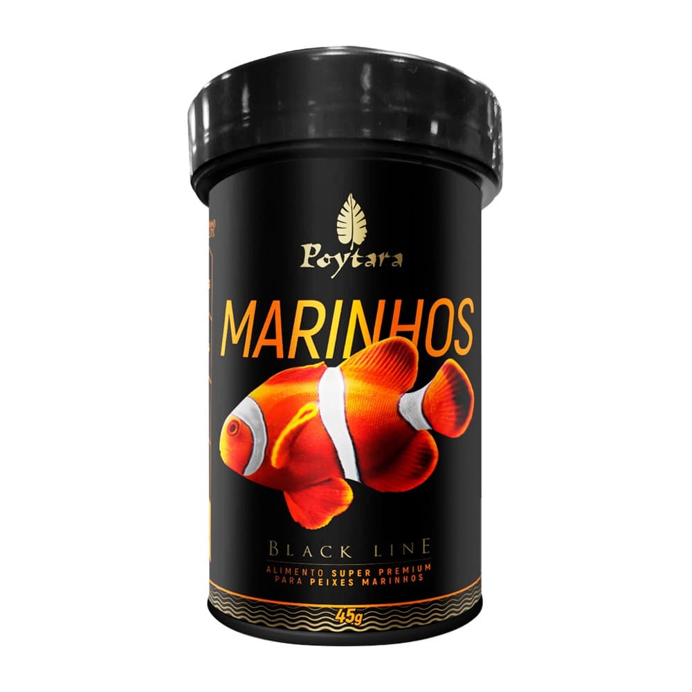 Ração Poytara Marinhos Black Line Pellets P 1mm 45g