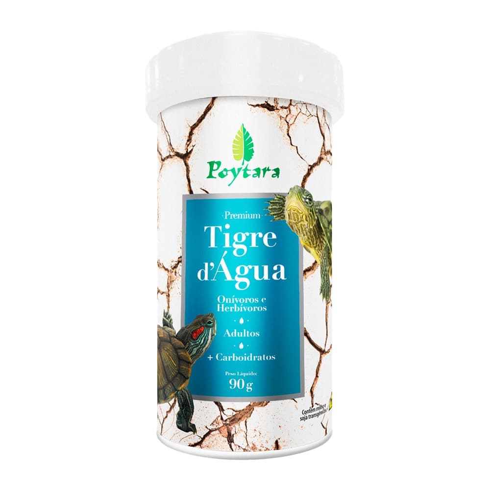 Raçao Tartaruga Poytara Tigre D'água Aquática Água Doc 90g