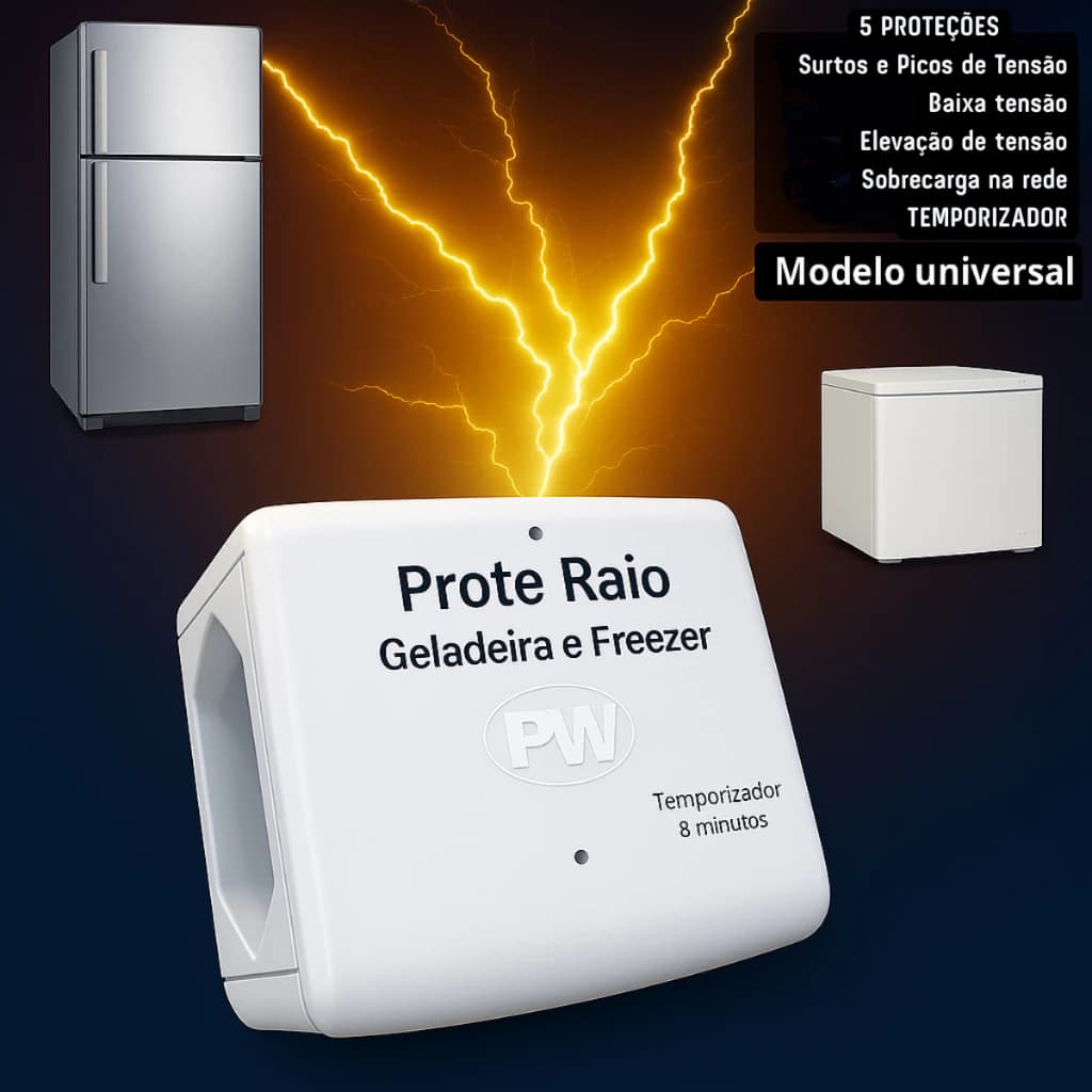 Protetor Contra Raios p/ Geladeira e Freezer – Surtos e Oscilações de Energia Original