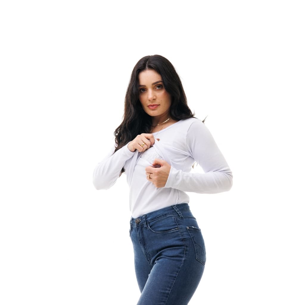 Blusa Manga Longa Amamentação Várias Cores