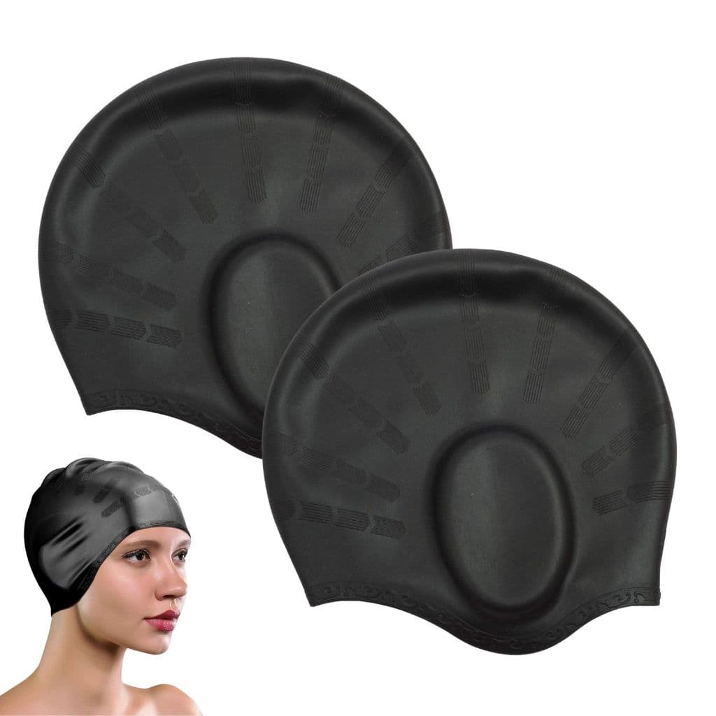 Kit 2 Touca De Natação Hidroginástica Silicone Cobre Ouvido Inteiro Confortável Diversas Cores