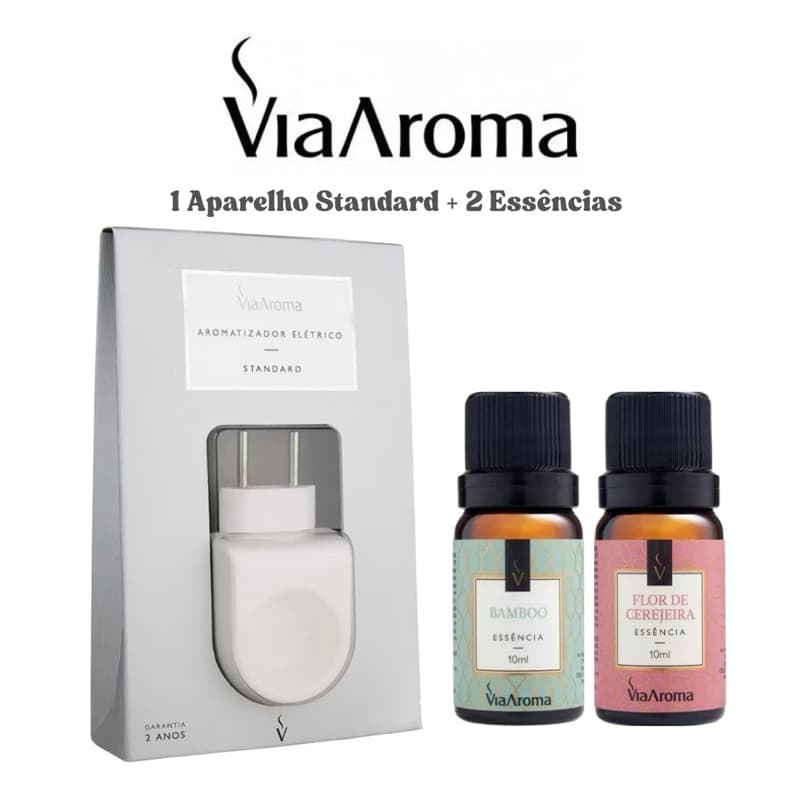 Aparelho Aromatizador Difusor de Ambiente Elétrico Standard Branco Via Aroma com 2 Essencia