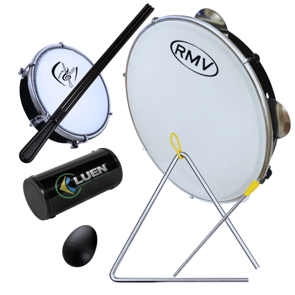 Kit com Pandeiro 10" Pele Leitosa RMV Profissional