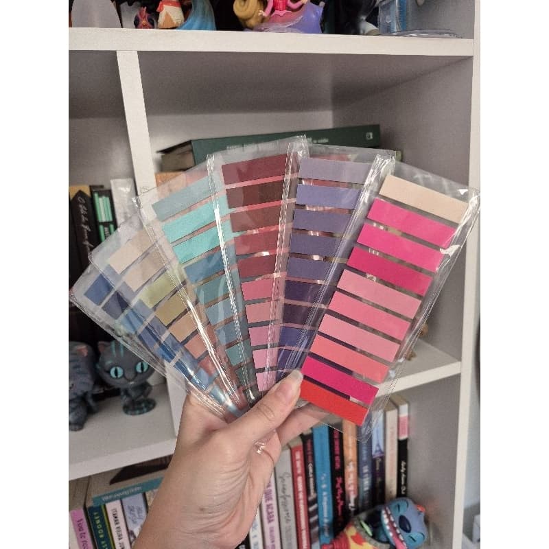 Kit com 5 ou 6 cartelas 1200/1920 flags adesivas cores gradiente, notas adesivas, marcador de livros, post it, leitura