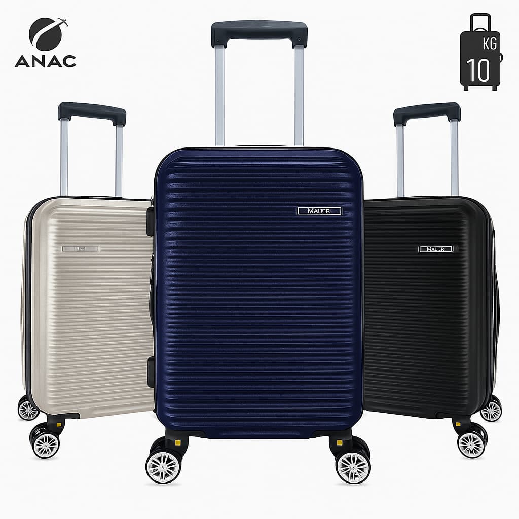 Mala de Viagem Bordo 10kg Rodas removíveis 360° ANAC