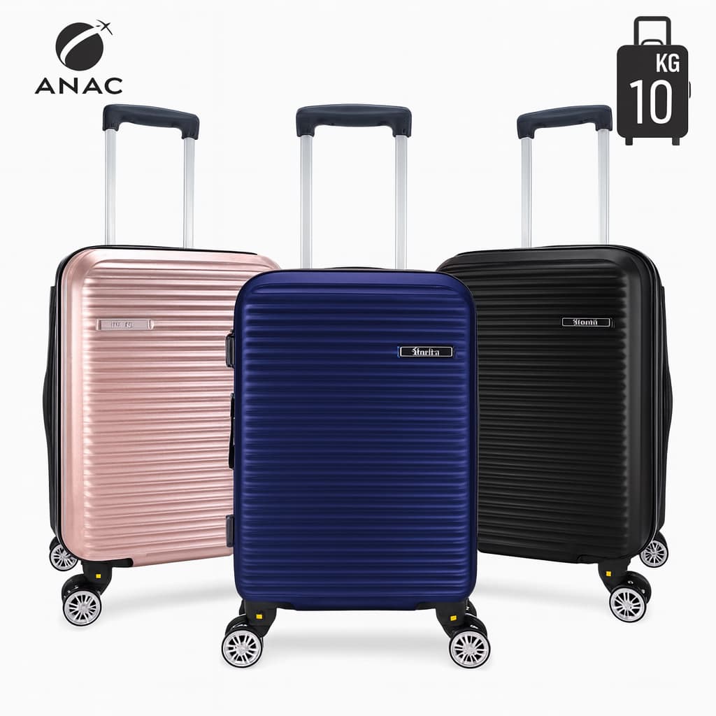 Mala de Viagem Bordo 19/20" Rodas removíveis 360° Medidas ANAC