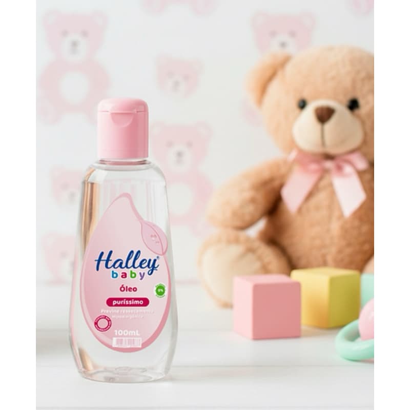 1 Frasco Óleo Infantil Puríssimo Rosa Previne Ressecamento Hipoalergenico Vegano Halley Baby 100 ml