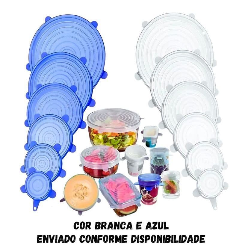 Kit 12 Tampas de Silicone Panela Universal Reutilizáveis | Vedação Hermética para Potes e Panelas