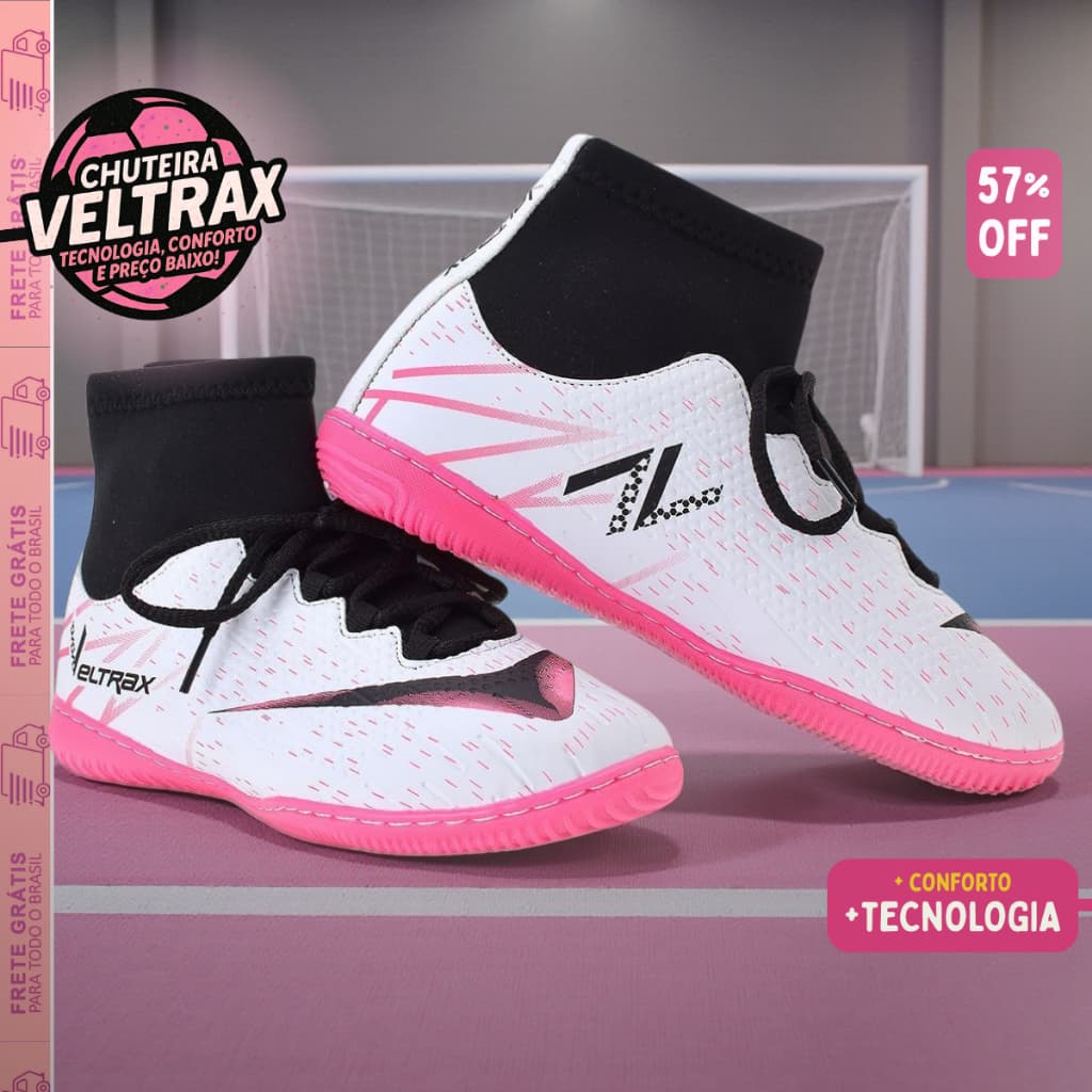 Chuteira Unissex Futebol Futsal Society Macia Confortável Profissional Solado Costurado 34 ao 44