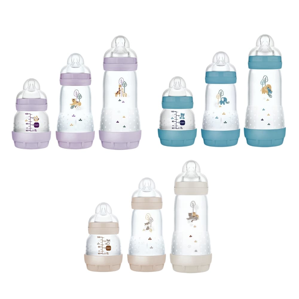 Kit 3 Mamadeiras MAM Easy Start 130ml 260ml 320ml Fluxo Lento Bico Silicone Completo
