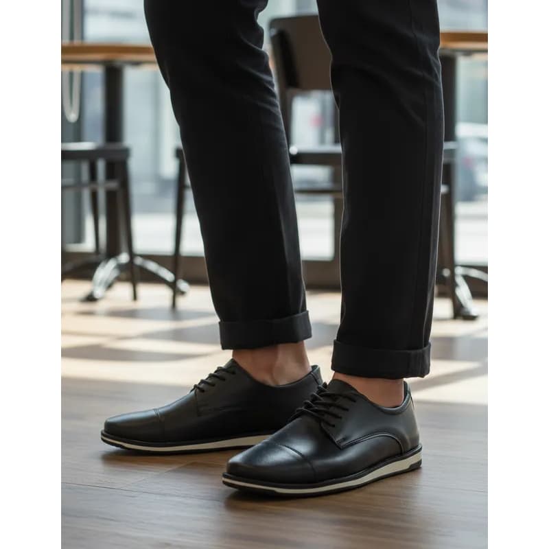 Oxford Masculino Casual Moderno Sapato Com Cadarço Social