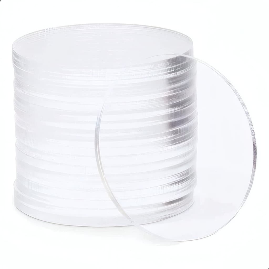 Kit 15 Bases Redondas Acrílico Transparente e Fumê 3 a 12cm para Biscuit Artesanato DIY Lembrancinha Topo Decoração