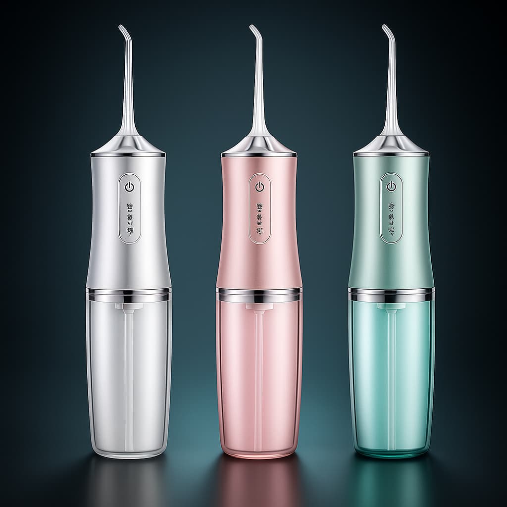 Irrigador Dental Portátil Recarregável 300ml IPX7 — 3 Modos de Jato com 4 Bicos