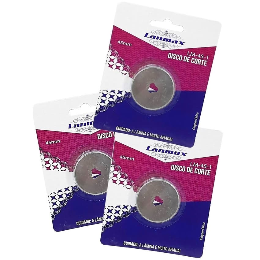 Kit 3 Lâminas Disco Refil para Cortador Circular de 45mm