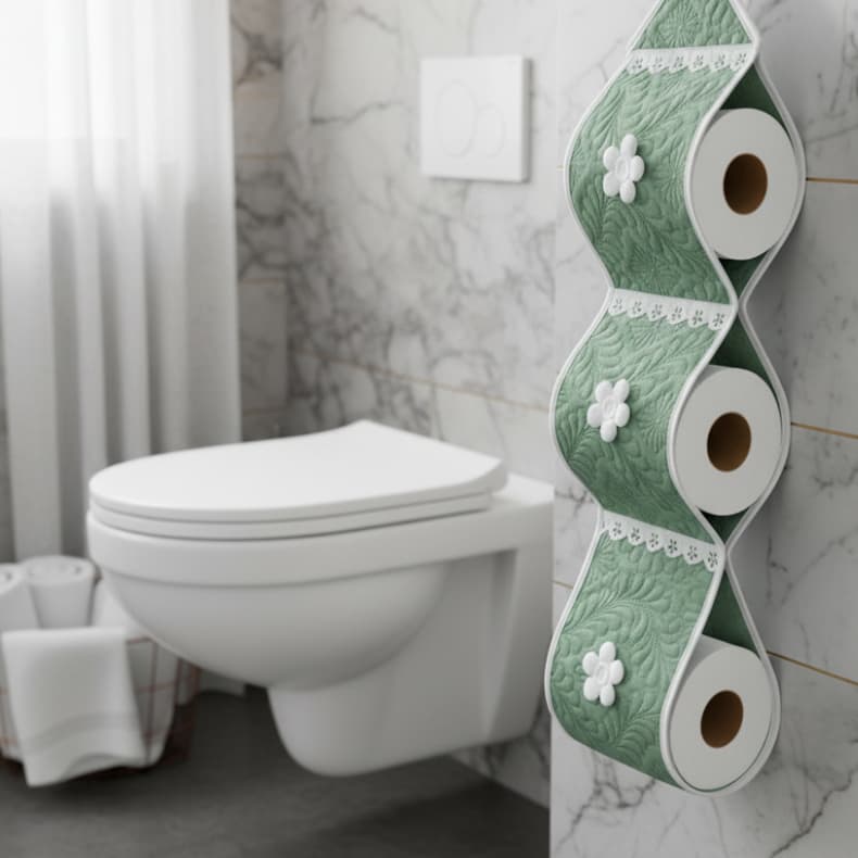 Kit 2 Porta Papel Higiênico Matelado Suporte Para 3 Rolos Decorativo