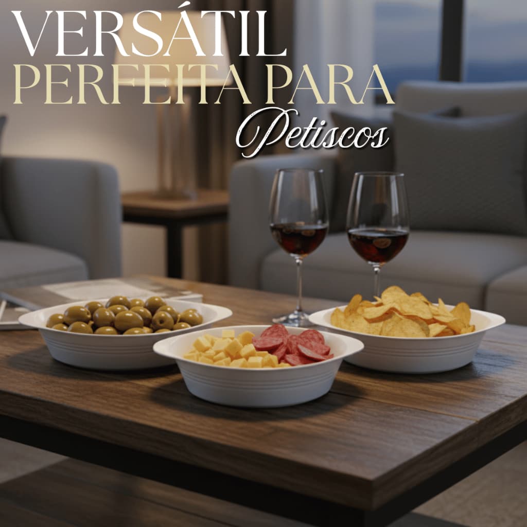 Kit 10 Tigelas Barquinha Vasilha Para Petiscos Pote Cumbuca Petisqueira Caldos Servir Petiscos Festa