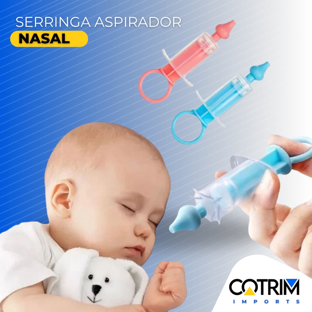 Seringa Aspirador Nasal Para Bebe Com Ponta de Silicone