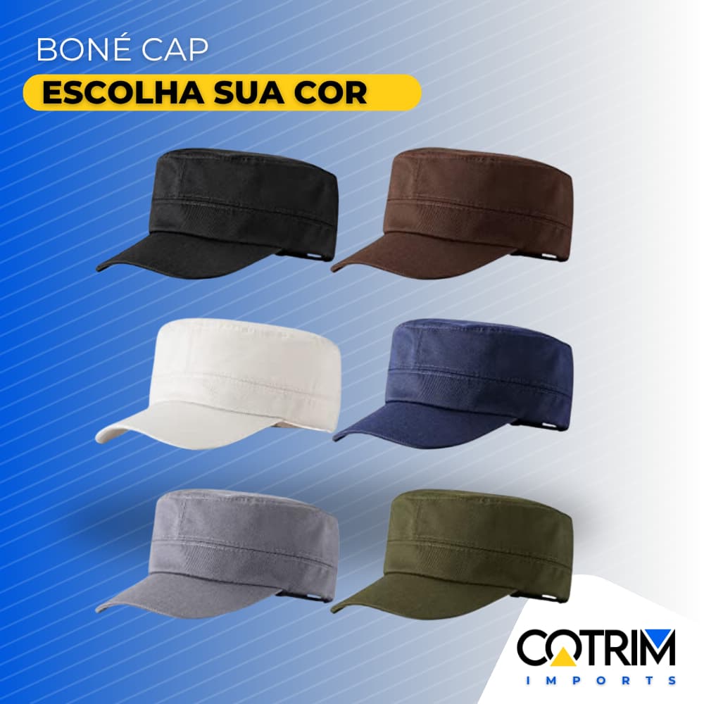 Boné Bone Cap Tipo Militar Liso Camping Tatica Masculino e Feminino