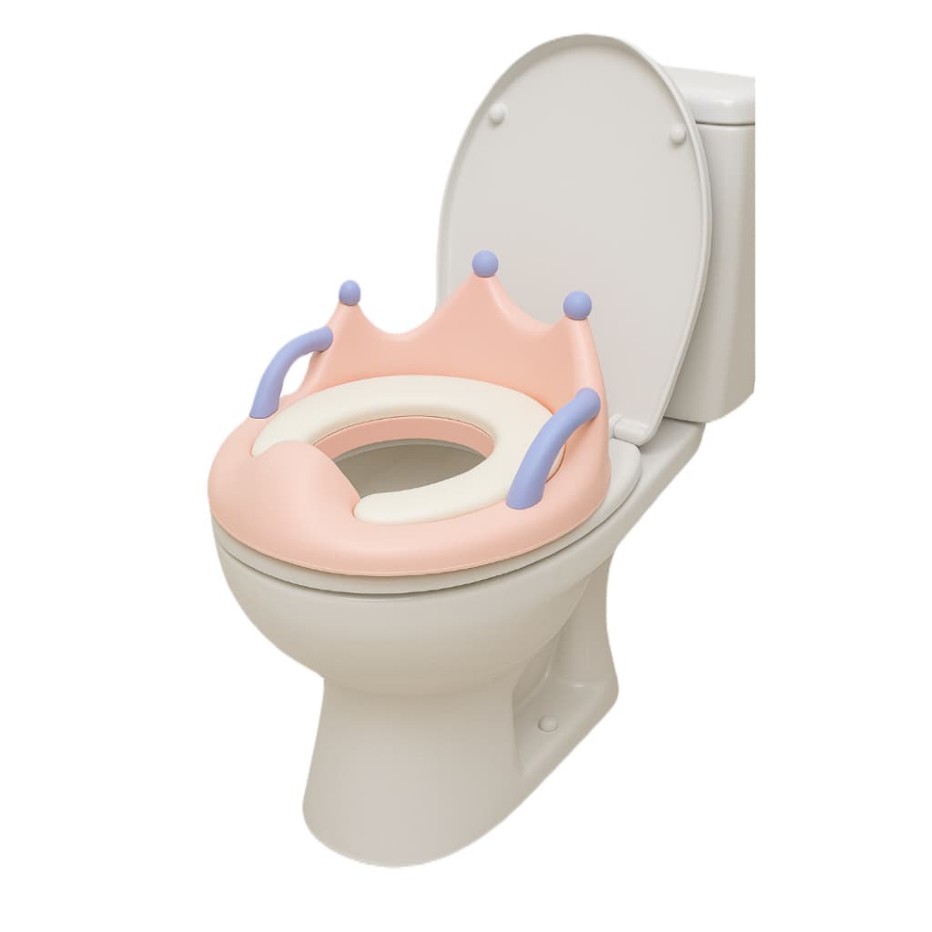 Assento Redutor de Vaso Sanitário Troninho Penico Infantil com Alça Princesa + Almofada Acolchoada