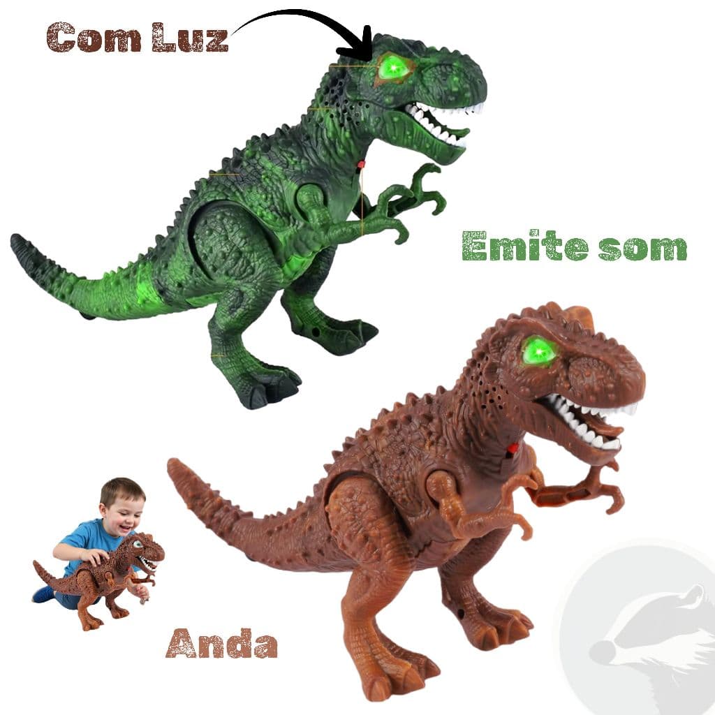 Brinquedo Dinossauro Infantil, Anda Com Som E Luz