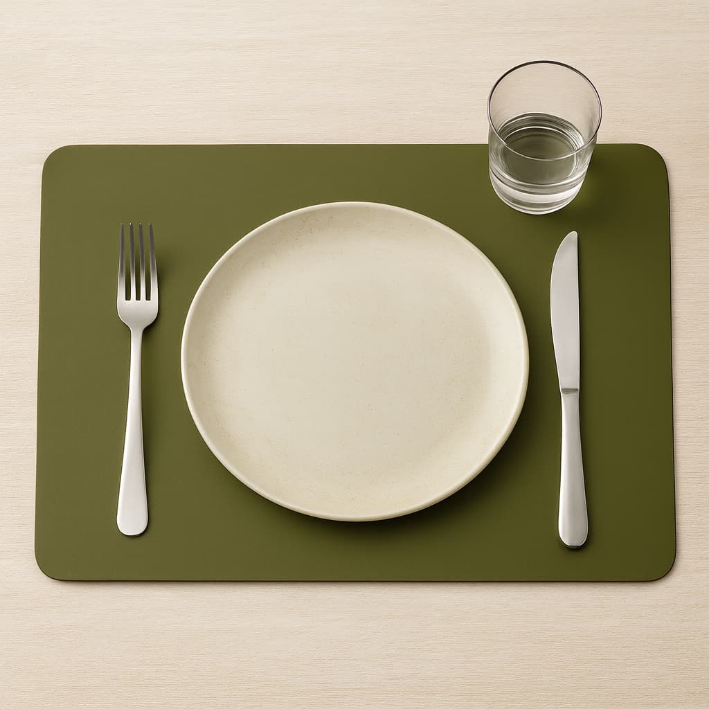 Jogo Americano Retangular Courino Mesa Posta Minimalista Kit Dupla Face