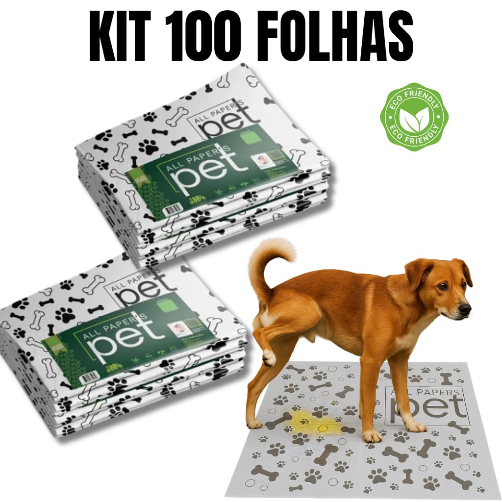 Kit Jornal Pet Higiênico Grande 64x58cm Biodegradável Atóxico Não Vaza