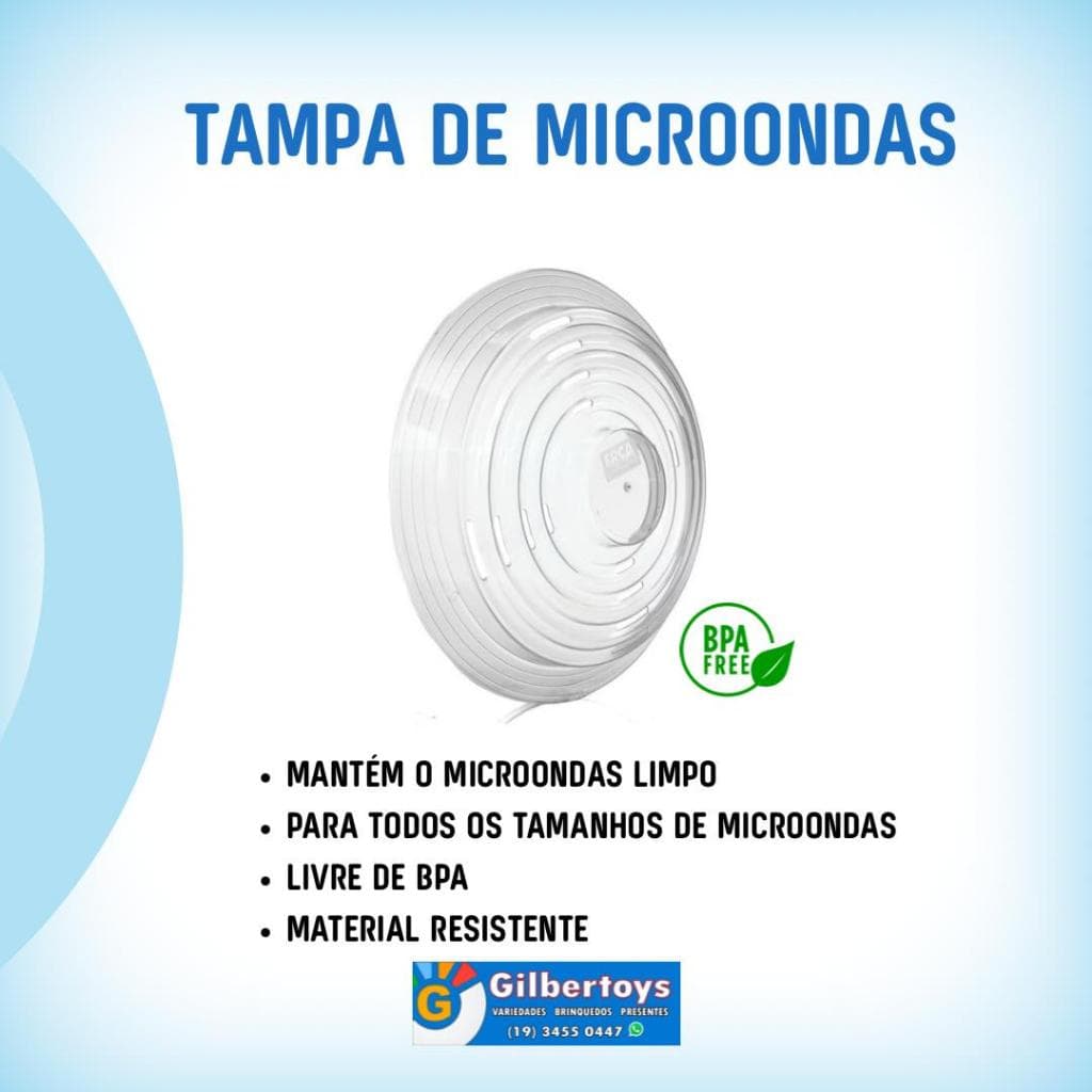 Kit 2 Tampas Para Microondas Protetora de Alimentos Plástico 25,7 cm