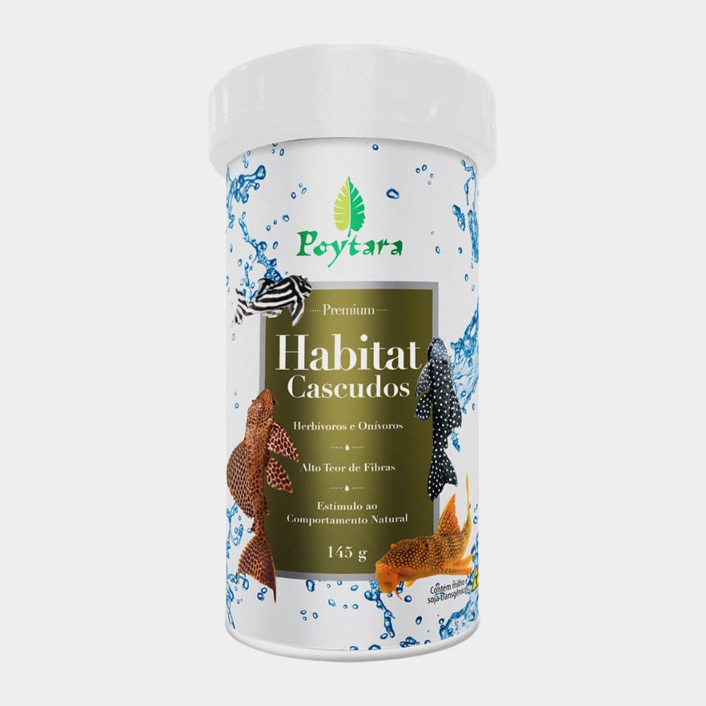 Ração Para Peixes Cascudos Poytara Habitat Cascudos 145g