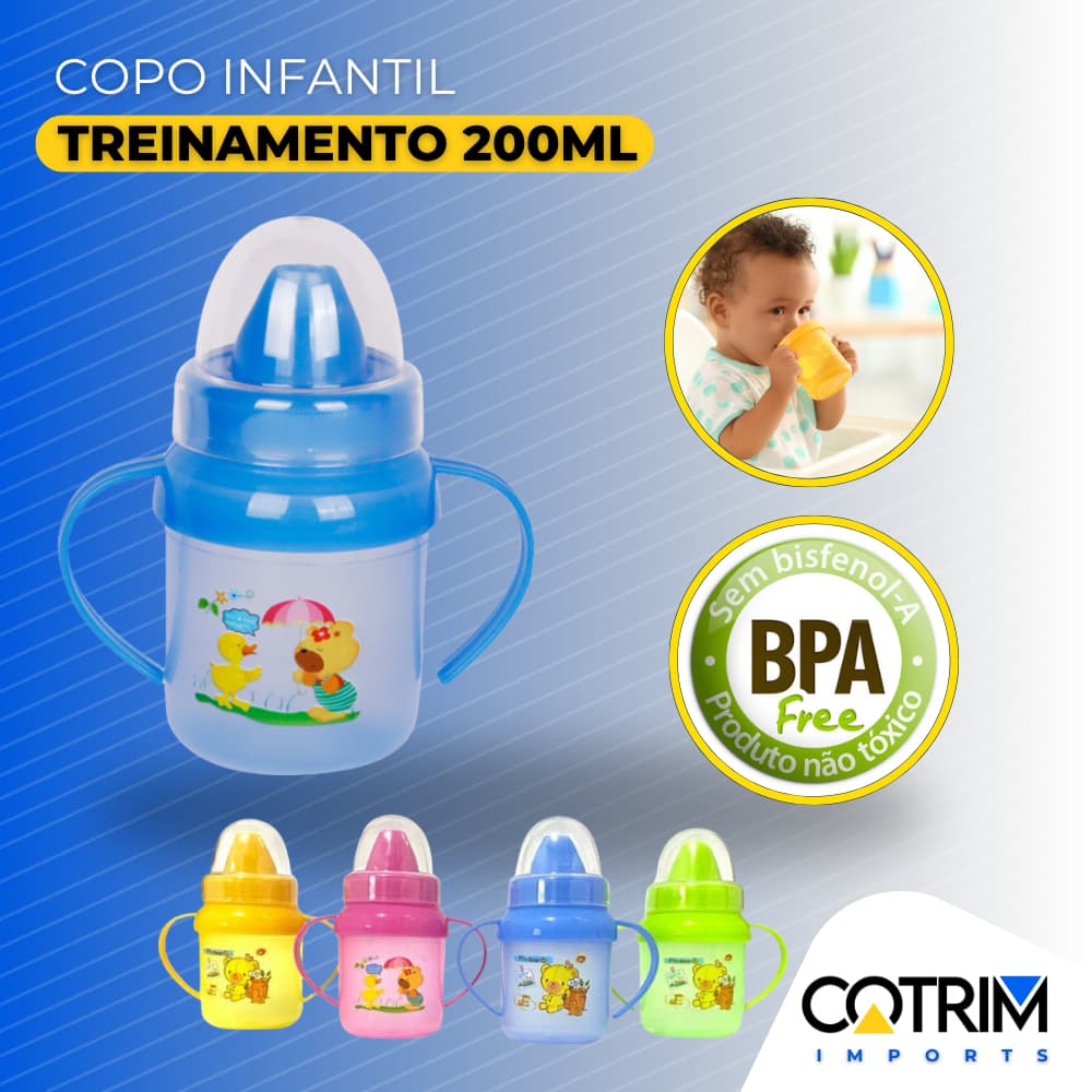 Copo Infantil bebê Treinamento 150ml c/tampa