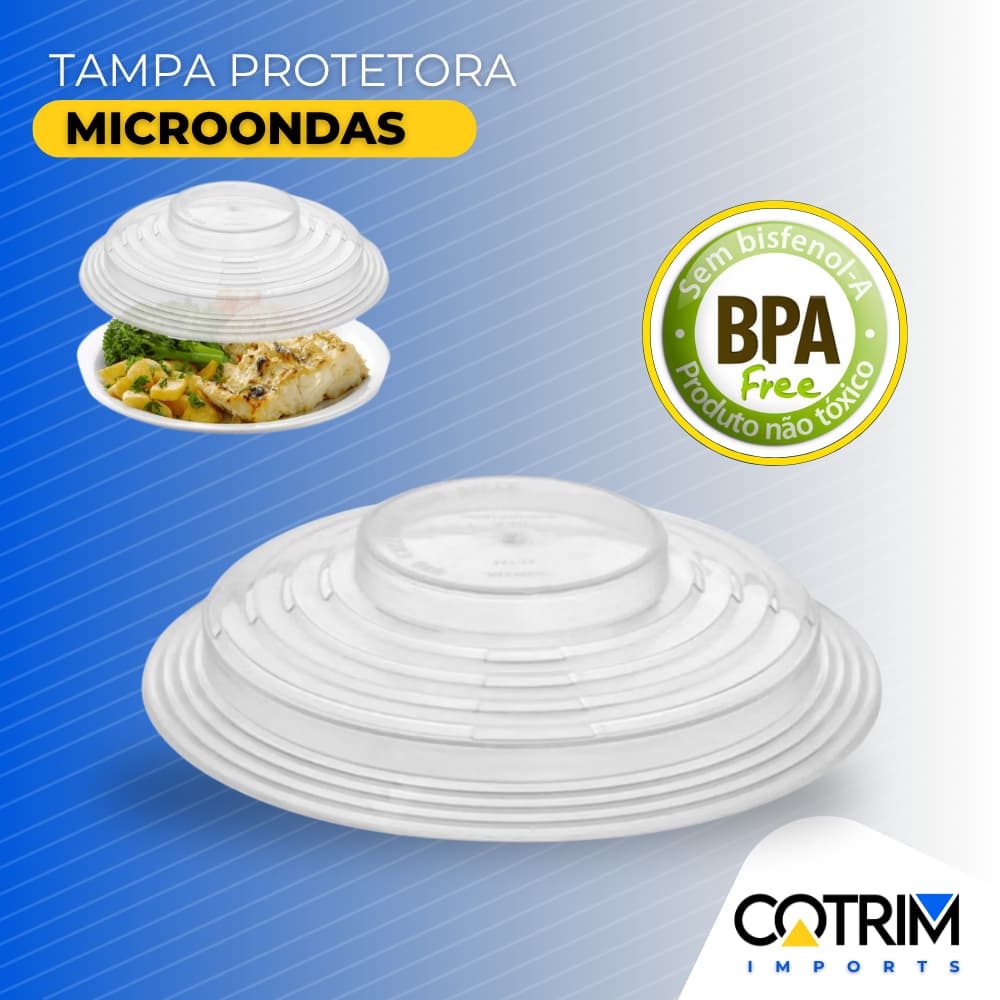 Tampa Protetora de Alimentos de Micro-ondas Livre de BPA De Plástico 26cm
