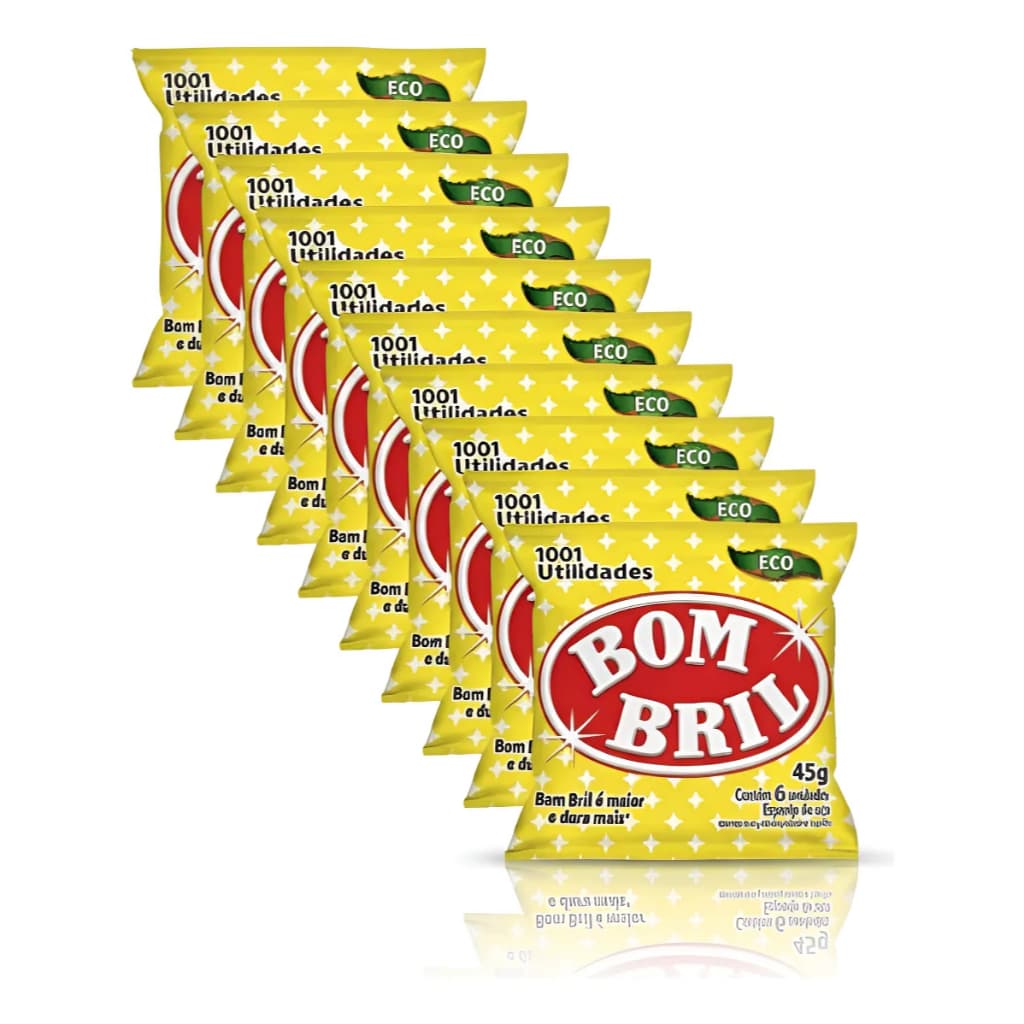 10 Esponja De Aço Bombril 45g 06un - Cinza