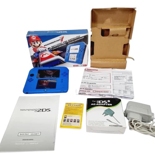 346- Console Nintendo 2DS Azul Mario Kart 7 excelente estado