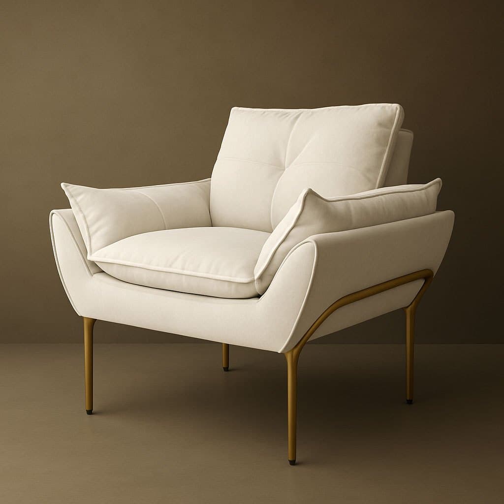 Poltrona Recepção Escritório de Luxo 12 cores - Base de Ferro Dourado