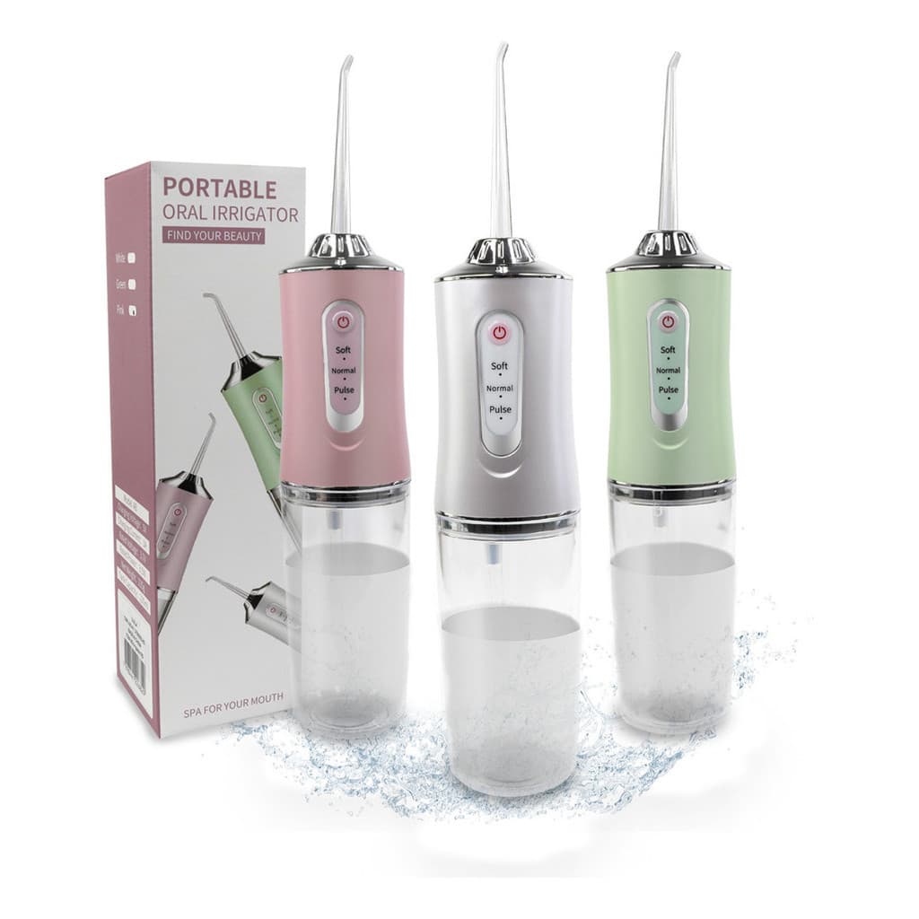 Irrigador Oral Portátil USB Recarregável Jato de Água 3 Modos Limpeza Bucal Profunda