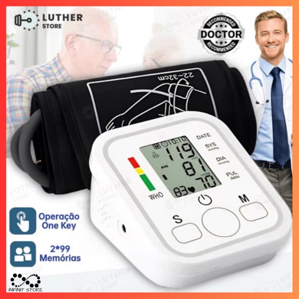 Aparelho Medidor De Pressão Arterial Digital De Alta Qualidade Esfigmomanômetro De Braço Profissional Manômetro Portátil