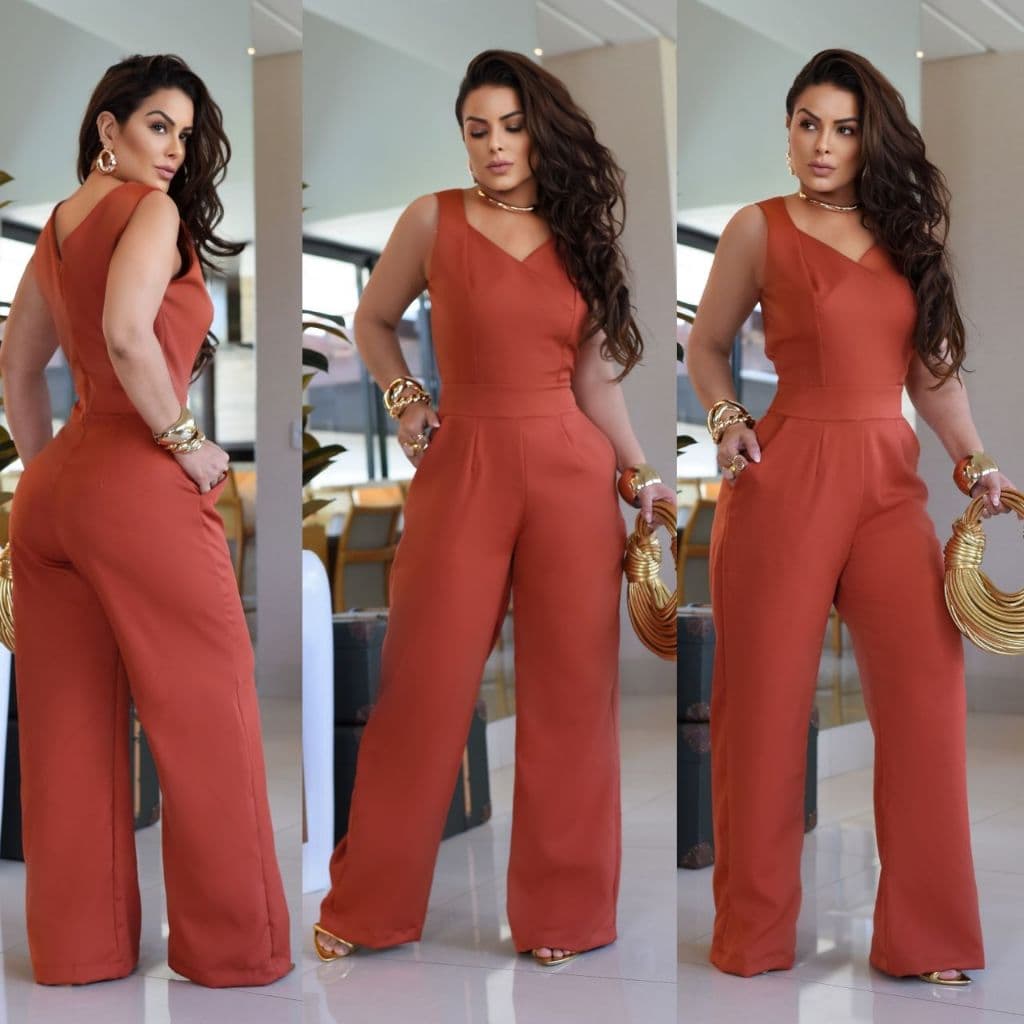 Macacão Feminino Alfaiataria elegância leveza e modelagem perfeita cintura modelada