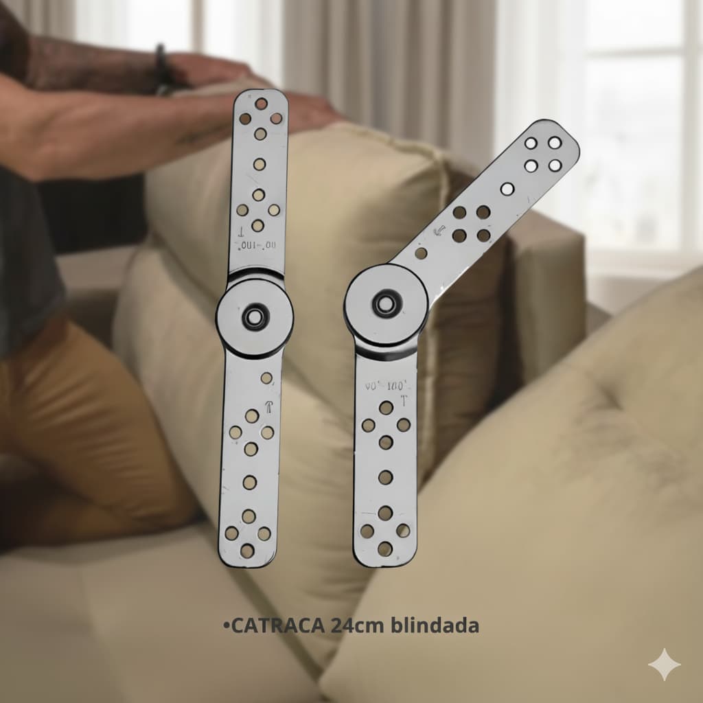 Catraca Blindada para Encosto de Cabeça de Sofá – 7 Estágios de Inclinação 90º