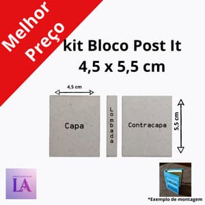 Kit Chaveiro Post It 50 ou 100 unidades, papelão cinza 1.7mm