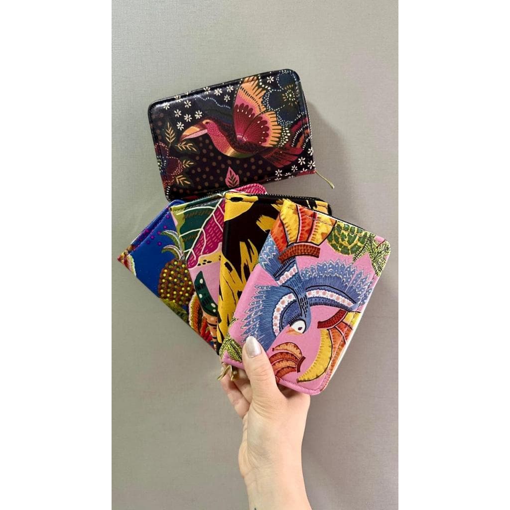 Carteira zíper estampada feminina verao varias estampas lançamento