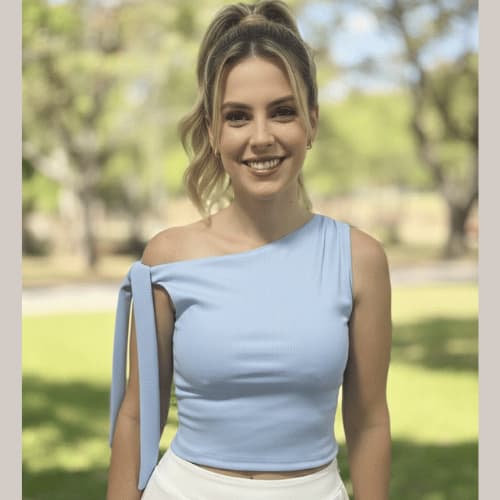 blusa amarração detalhe ombro cropped blusacropped