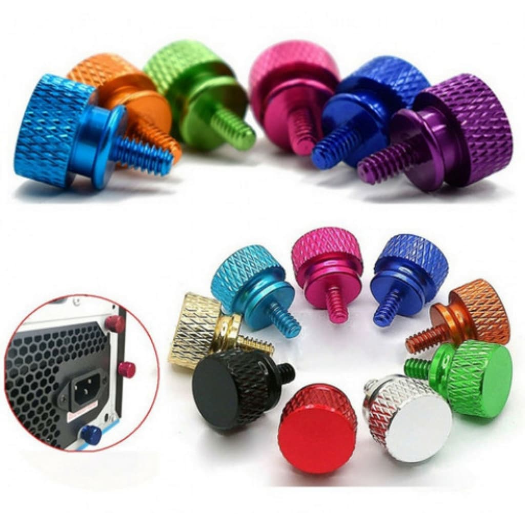 Kit com 5 Parafusos Coloridos para Gabinete Gamer  Premium – Personalize seu Setup!