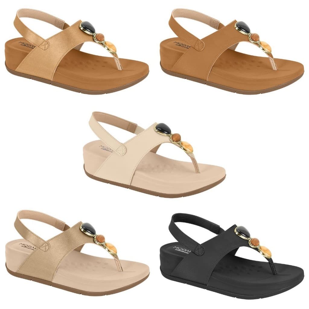 Sandália Papete Feminina Modare Ultraconforto Pedraria Esporão