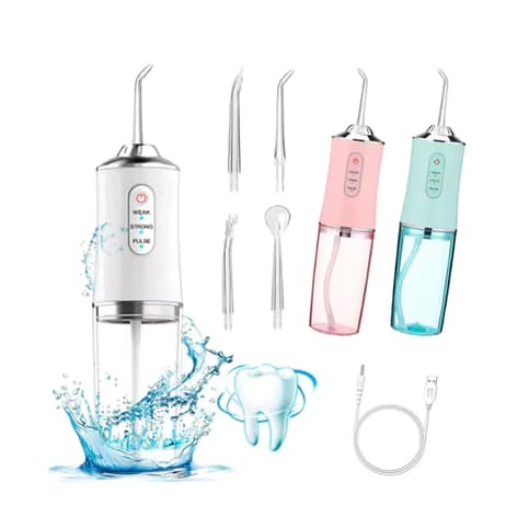 Irrigador Oral Fio Dental Portátil Para Viagem Em Casa 3 Modos De Limpeza 220ML  ANG