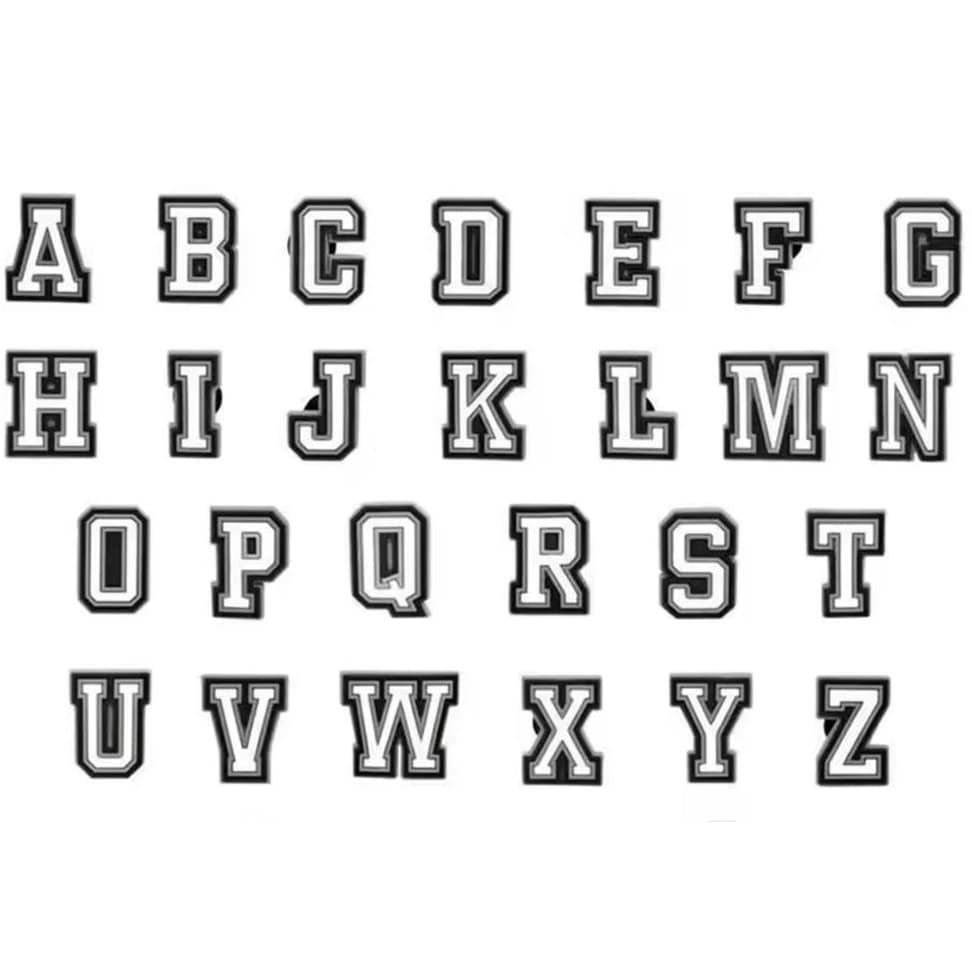 Pins Para Calçados Com Furos  Alfabeto Aplique Com Botão Adaptador