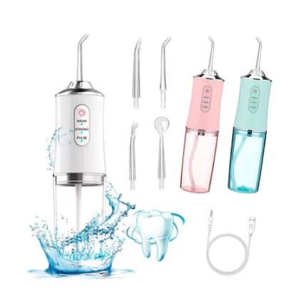 Irrigador Oral Fio Dental Portátil Para Viagem Em Casa 3 Modos De Limpeza 220ML MM
