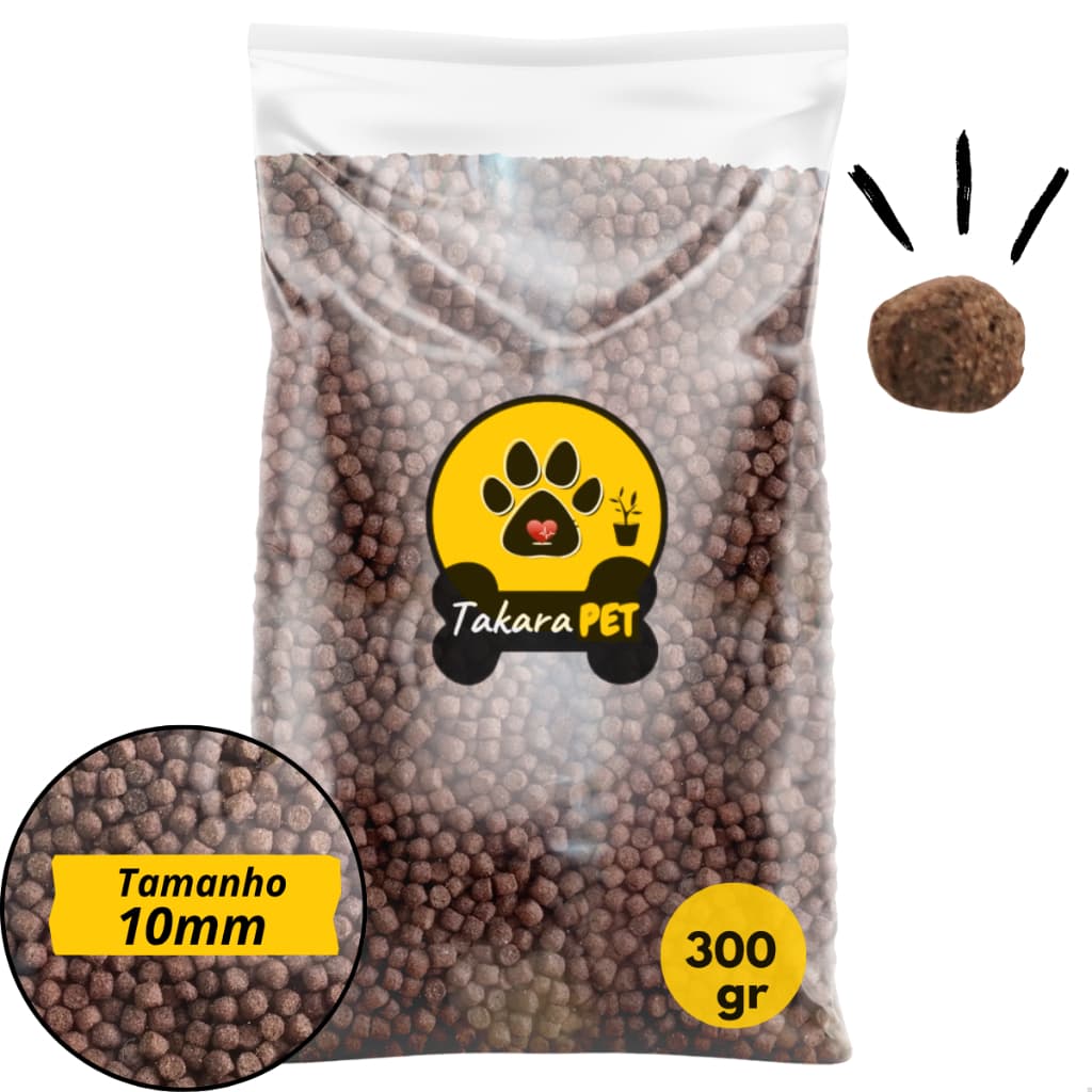 Ração Tartaruga Jabuti Tigre D’Água Adulto 300gr Pellets Grandes 10mm